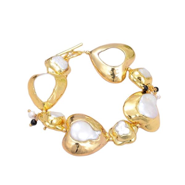 guaiguai jewelry natural white keshi pearl heart butterfly shape with gold color plated edge bracelet handmade for women real lady fashion j, Black
guaiguai jewelry natural white keshi pearl heart butterfly shape with gold color plated edge bracelet handmade for women real lady fashion j, Black