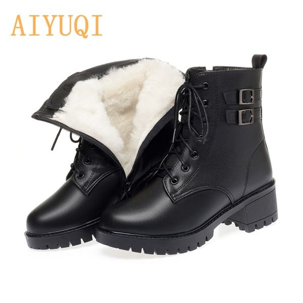 aiyuqi women winter boots large size natural wool warm women snow boots mid-heel martin genuine leather women short boots 211019, Black
aiyuqi women winter boots large size natural wool warm women snow boots mid-heel martin genuine leather women short boots 211019, Black