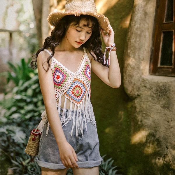 women's tanks & camis ladies crochet hollow print vest retro bohemian tassel strapless summer streetwear 2021 casual personality high s, White
women's tanks & camis ladies crochet hollow print vest retro bohemian tassel strapless summer streetwear 2021 casual personality high s, White