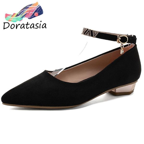dress shoes doratasia classic women ankle strap low heel solid flock party rhinestone pumps pointed toe, Black
dress shoes doratasia classic women ankle strap low heel solid flock party rhinestone pumps pointed toe, Black