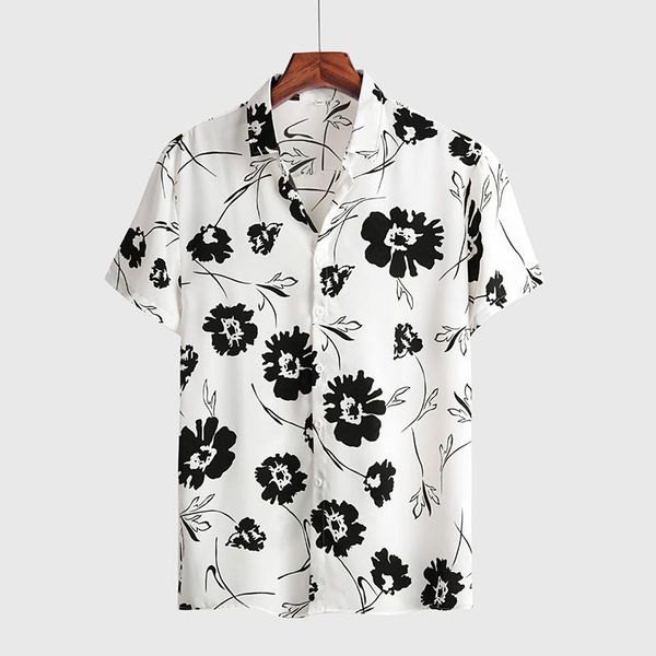 summer european and american style black white ink plum print men's shirt loose short sleeve casual shirts, White;black
summer european and american style black white ink plum print men's shirt loose short sleeve casual shirts, White;black