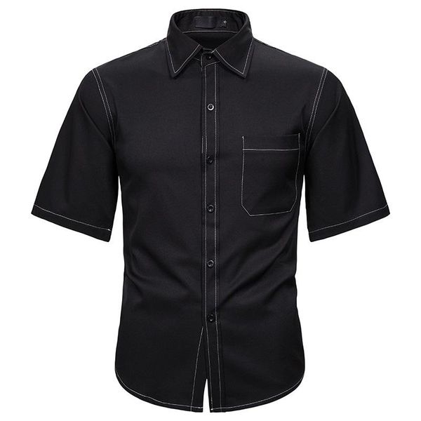 men's casual shirts fashion black streetwear shirt men camisa masculina hipster short sleeve slim fit hip hop with pocket xxl, White;black
men's casual shirts fashion black streetwear shirt men camisa masculina hipster short sleeve slim fit hip hop with pocket xxl, White;black