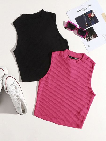 2 pack rib-knit tank s9wc#, White
2 pack rib-knit tank s9wc#, White