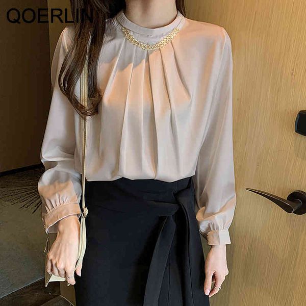 blouses spring new korean commuter lantern long sleeve o neck pullover blouse plus size back buckle shirt mujer, White
blouses spring new korean commuter lantern long sleeve o neck pullover blouse plus size back buckle shirt mujer, White