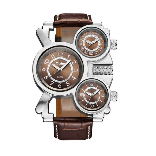 wristwatches men's watches quartz multi-time zone leather fashion trend relojes para luxury, Slivery;brown
wristwatches men's watches quartz multi-time zone leather fashion trend relojes para luxury, Slivery;brown