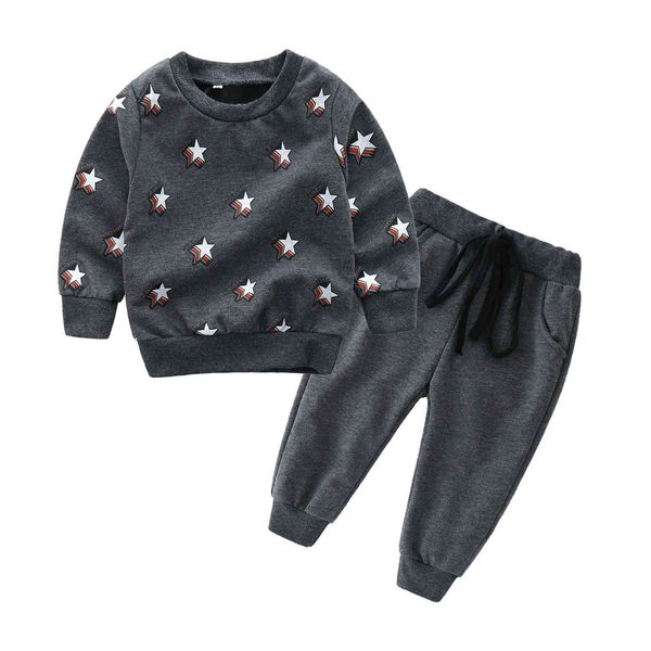 2021 spring and autumn monsoon new children long sleeve big pentagon star printed two piece suit 0-5 years old, White
2021 spring and autumn monsoon new children long sleeve big pentagon star printed two piece suit 0-5 years old, White