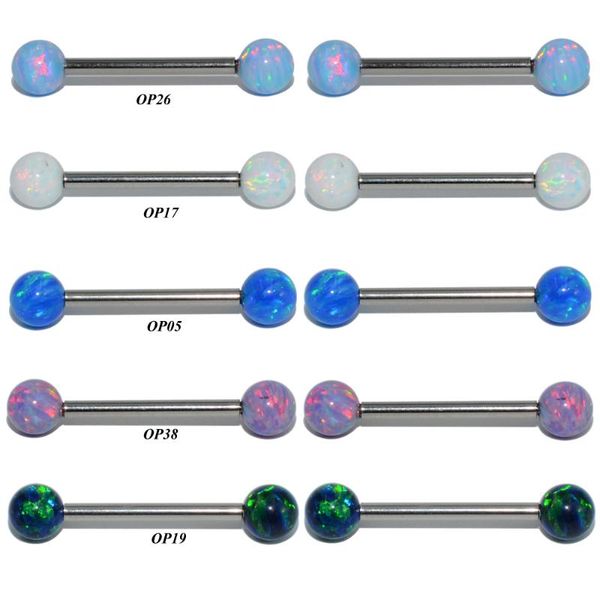 stud 1 pair fashion opal steel internally threaded industrial barbell earrings nipple ring body piercing jewelry, Golden;silver
stud 1 pair fashion opal steel internally threaded industrial barbell earrings nipple ring body piercing jewelry, Golden;silver