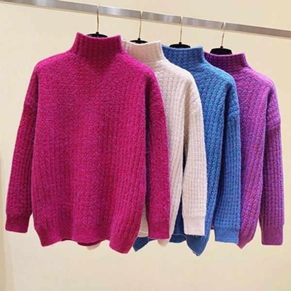 women's sweaters twist thickened turtleneck sweater tide outfit loose outside to wear inside take bottom unlined upper garment western-, White;black
women's sweaters twist thickened turtleneck sweater tide outfit loose outside to wear inside take bottom unlined upper garment western-, White;black