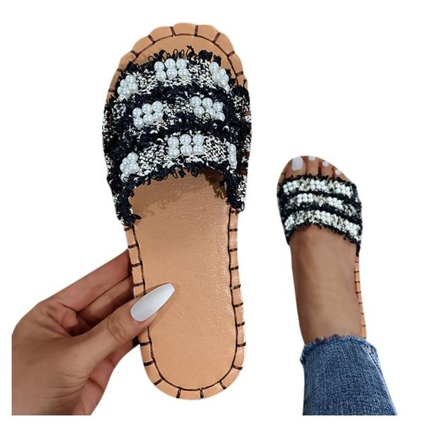 sandals jaycosin fashion women slippers 2021 summer sandal slip-on pearl beach open toe breathable shoes, Black
sandals jaycosin fashion women slippers 2021 summer sandal slip-on pearl beach open toe breathable shoes, Black