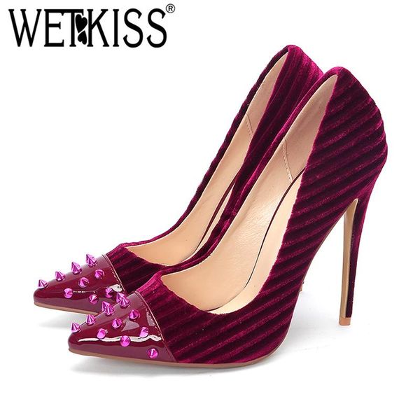 dress shoes wetkiss high heels women pumps pointed toe footwear fashion pleuche ladies party rivet shallow woman 2021 spring, Black
dress shoes wetkiss high heels women pumps pointed toe footwear fashion pleuche ladies party rivet shallow woman 2021 spring, Black