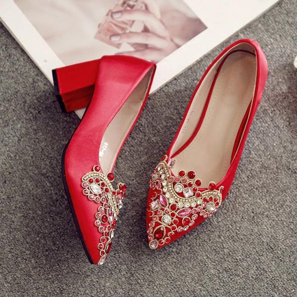 dress shoes women crystal wedding pregnant femal comfortable high heels pointed toe pumps with pearls red satin for bride, Black
dress shoes women crystal wedding pregnant femal comfortable high heels pointed toe pumps with pearls red satin for bride, Black