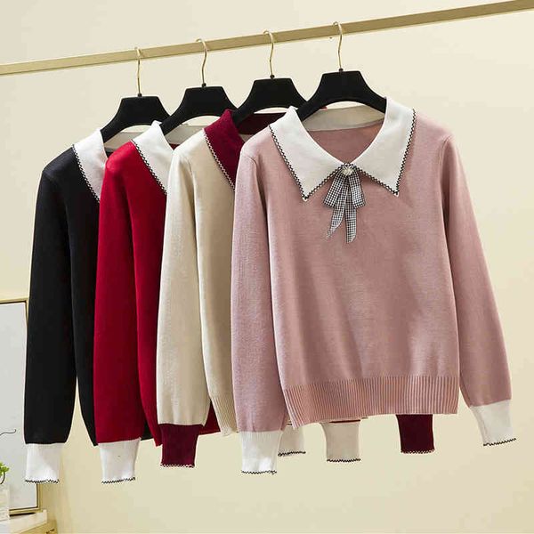 women's sweaters shintimes knitted sweater women bow turn-down collar korean autumn winter woman long sleeve pullovers ladies, White;black
women's sweaters shintimes knitted sweater women bow turn-down collar korean autumn winter woman long sleeve pullovers ladies, White;black