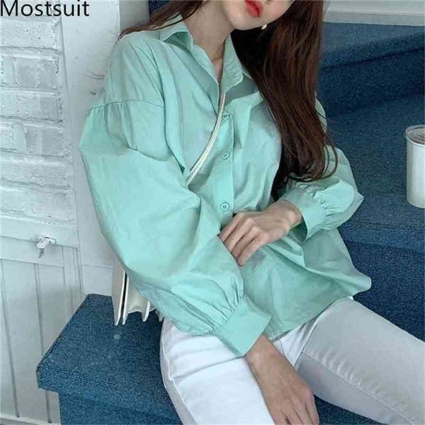 autumn green casual fashion korean women shirts lantern sleeve single-breasted solid loose blouses blusas 210513, White
autumn green casual fashion korean women shirts lantern sleeve single-breasted solid loose blouses blusas 210513, White