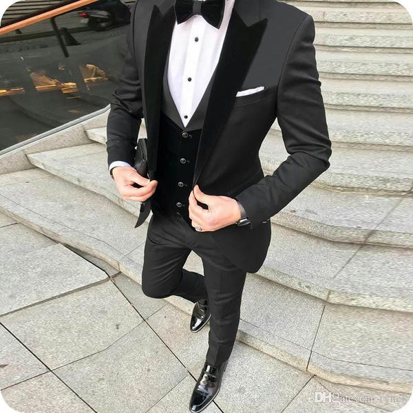 white groom tuxedos mens wedding suits black peaked lapel man blazer 3piece slim fit jacket trousers one button vest prom party, Black;gray
white groom tuxedos mens wedding suits black peaked lapel man blazer 3piece slim fit jacket trousers one button vest prom party, Black;gray