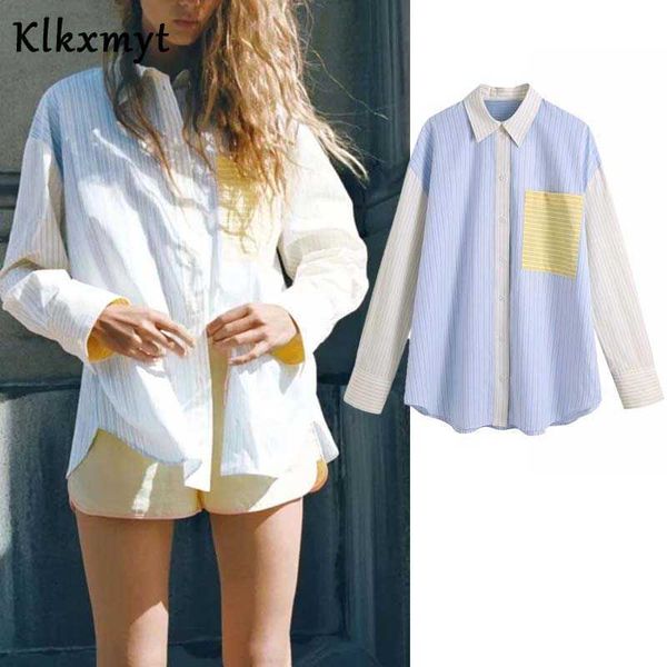 klkxmyt za women fashion patchwork striped print casual loose blouse office lady pocket patch shirt chic blusas 210527, White
klkxmyt za women fashion patchwork striped print casual loose blouse office lady pocket patch shirt chic blusas 210527, White