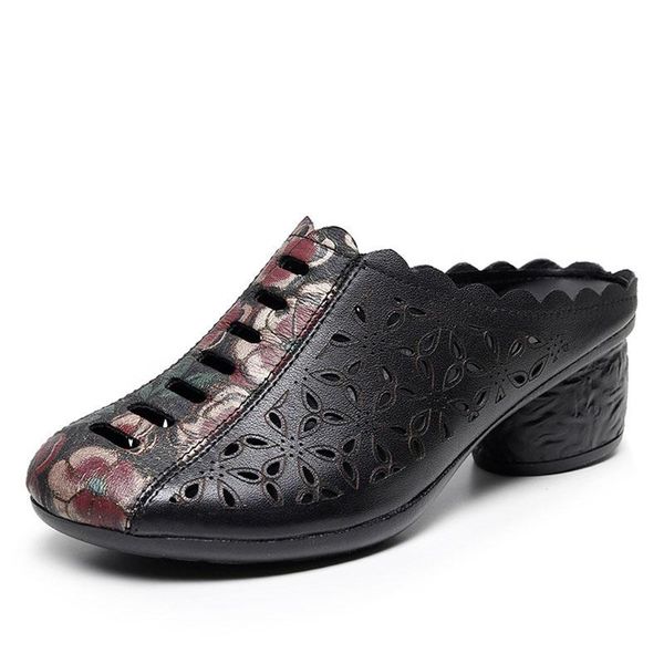 slippers fashion ethnic style women genuine leather summer for woman slip on shoes round toe hollow flowes thick heel, Black
slippers fashion ethnic style women genuine leather summer for woman slip on shoes round toe hollow flowes thick heel, Black
