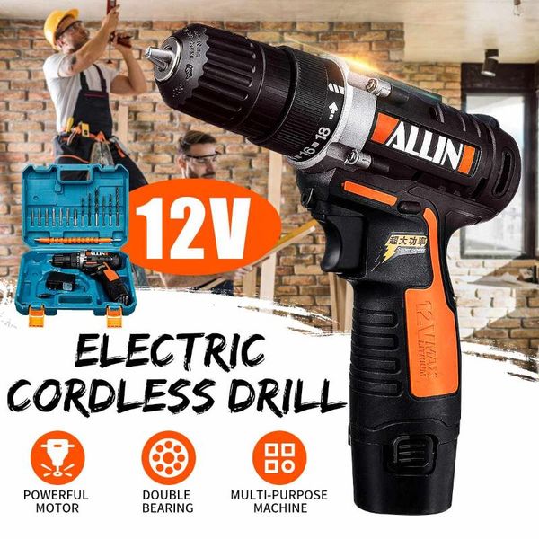 professiona electric drills 12v power drill cordless 2 speed 18 geers hand bits set rechargeable1.5 ah lithium battery tools
professiona electric drills 12v power drill cordless 2 speed 18 geers hand bits set rechargeable1.5 ah lithium battery tools