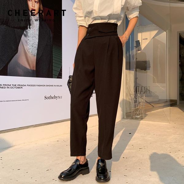women's pants & capris cheerart black women high waist fall clothes for trousers korean fashion designer bottoms trendy autumn 2021, Black;white
women's pants & capris cheerart black women high waist fall clothes for trousers korean fashion designer bottoms trendy autumn 2021, Black;white