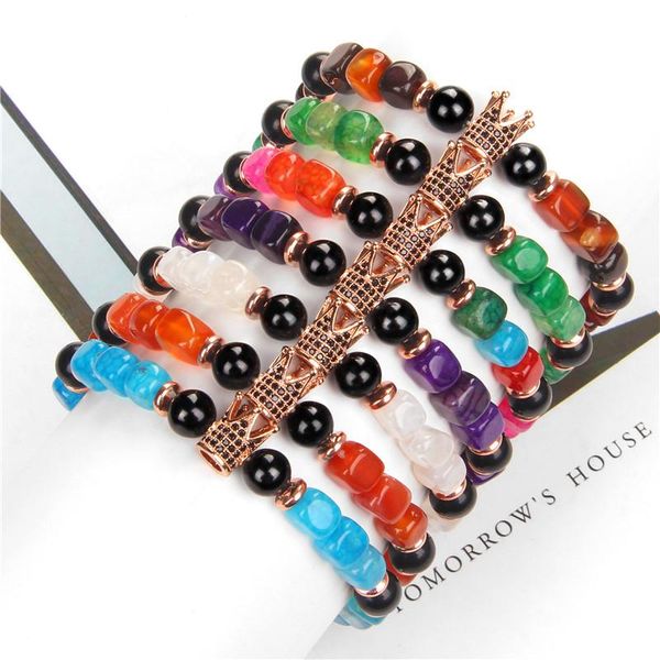 beaded, strands fashion luxurious rose gold color crown metal charm men women bracelet square agates stone bead pulsera hombre gifts, Black
beaded, strands fashion luxurious rose gold color crown metal charm men women bracelet square agates stone bead pulsera hombre gifts, Black
