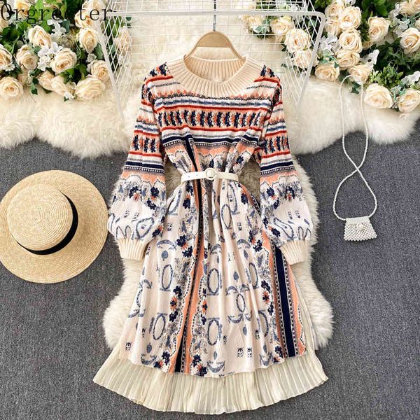 luxury design retro ethnic printed knitted patchwork fake two-piece loose dress o-neck lantern sleeve pleated straight 210525, Black;gray
luxury design retro ethnic printed knitted patchwork fake two-piece loose dress o-neck lantern sleeve pleated straight 210525, Black;gray