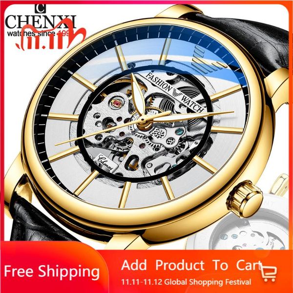 wristwatches chenxi men's mechanical automatic hollow watch leather waterproof men business wristwatch relogio masculino, Slivery;brown
wristwatches chenxi men's mechanical automatic hollow watch leather waterproof men business wristwatch relogio masculino, Slivery;brown