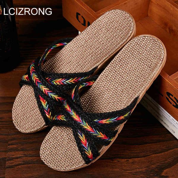 lcizrong soft linen home slippers women 35-45 large size slapping beach flip flops 6 colors family slippers y0427, Black
lcizrong soft linen home slippers women 35-45 large size slapping beach flip flops 6 colors family slippers y0427, Black