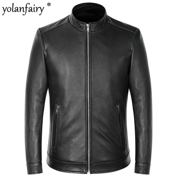 men's leather & faux 2021 genuine jacket men clothing cowhide short spring autumn plus size 100% cow coats and jackets kj5183, Black
men's leather & faux 2021 genuine jacket men clothing cowhide short spring autumn plus size 100% cow coats and jackets kj5183, Black