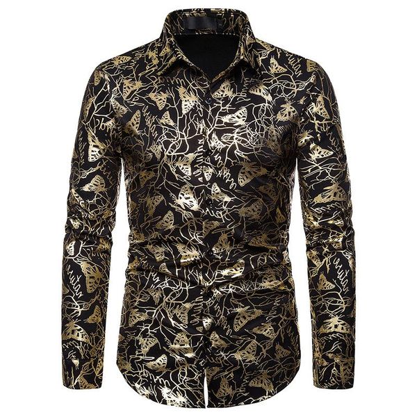 men's casual shirts black butterfly bronzing print shirt men chemise homme 2021 mens button down long sleeve dress tuxedo, White;black
men's casual shirts black butterfly bronzing print shirt men chemise homme 2021 mens button down long sleeve dress tuxedo, White;black