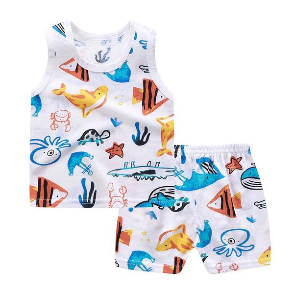 clothing sets baby boys summer set kids beach cotton sleeveless t-shirt+shorts 2pcs infant born tracksuit, White
clothing sets baby boys summer set kids beach cotton sleeveless t-shirt+shorts 2pcs infant born tracksuit, White