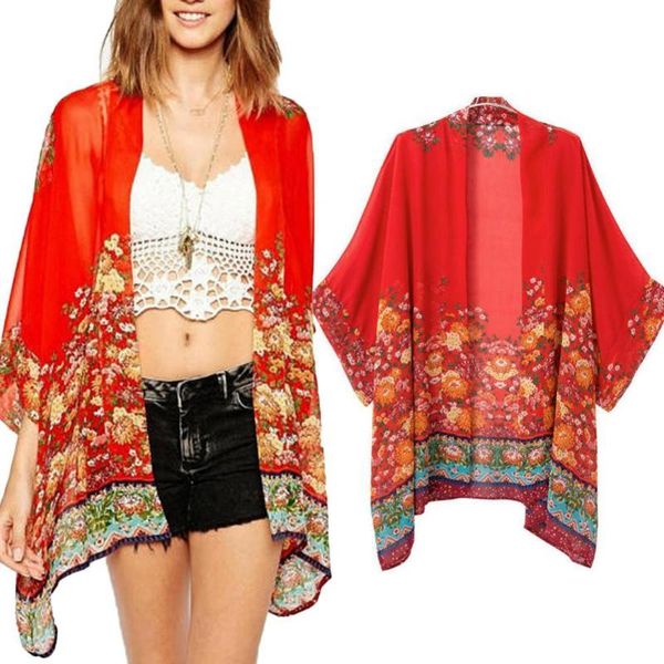 women's swimwear 2021 casual floral print chiffon kaftan beach cover up cardigan shawl 3/4 sleeve front open women summer swimsuit, White;black
women's swimwear 2021 casual floral print chiffon kaftan beach cover up cardigan shawl 3/4 sleeve front open women summer swimsuit, White;black