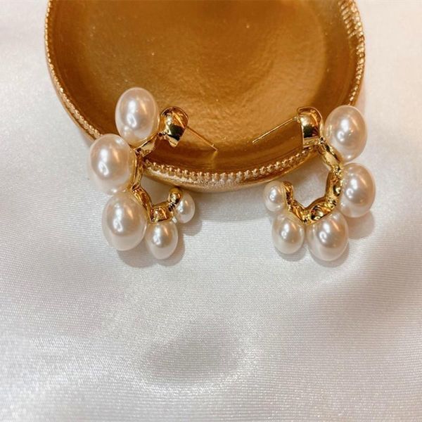 hoop & huggie pearl earrings for women korean fashion designer c vintage dangle party birthday jewelry gift, Golden;silver
hoop & huggie pearl earrings for women korean fashion designer c vintage dangle party birthday jewelry gift, Golden;silver