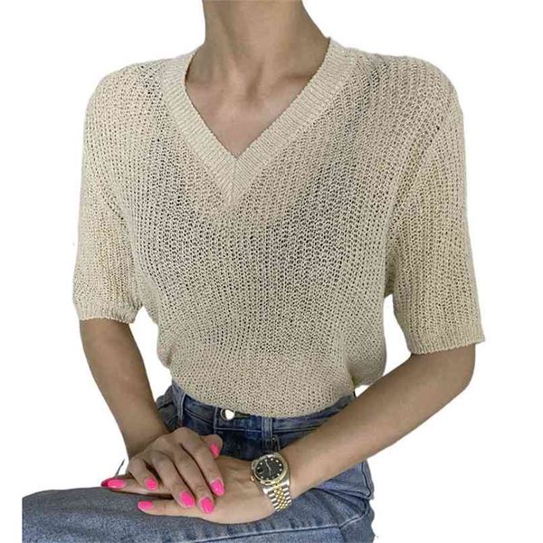 fashion women's knit sweater summer soft v-neck thin short-sleeved t-shirt simple and versatile casual y2k 210520, White
fashion women's knit sweater summer soft v-neck thin short-sleeved t-shirt simple and versatile casual y2k 210520, White