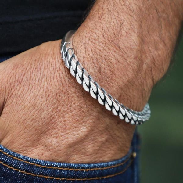 bangle vintage men twisted woven bracelet 925 sterling thai silver handmade open, Black
bangle vintage men twisted woven bracelet 925 sterling thai silver handmade open, Black