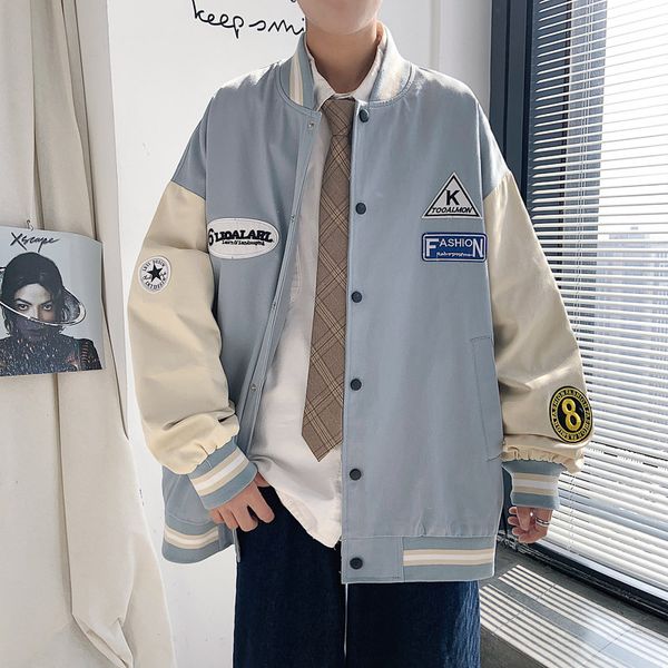 baseball suit korean fashion ins high street hip hop label color matching men's spring and autumn sports et, Black;brown
baseball suit korean fashion ins high street hip hop label color matching men's spring and autumn sports et, Black;brown
