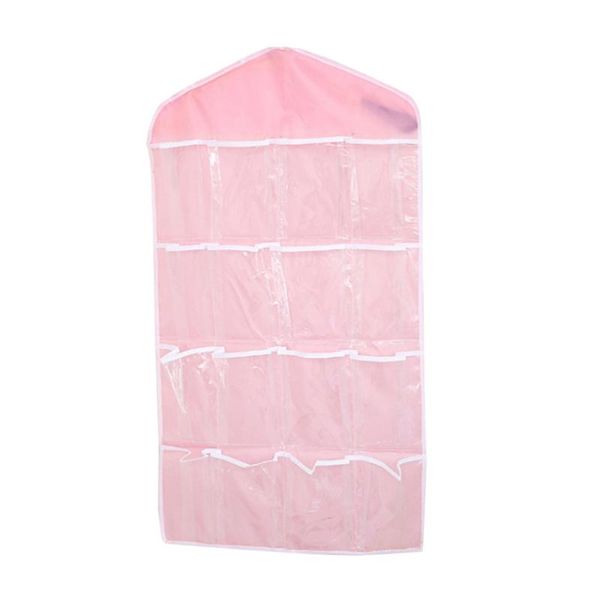 transparent 16-grid wardrobe panties underwear socks classification storage bag hanging bag) bags