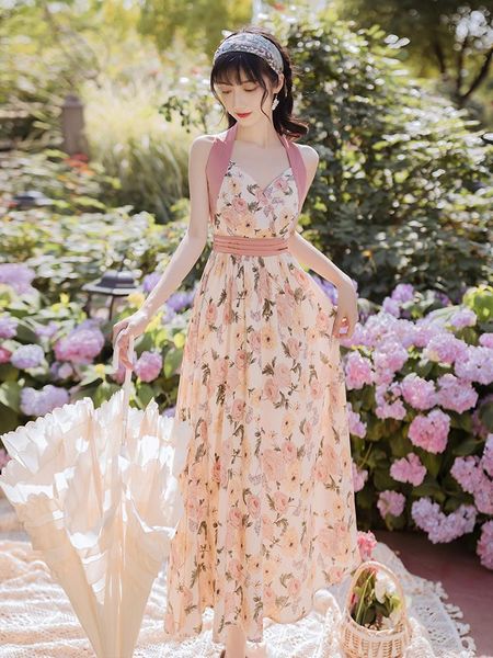 casual dresses sweetxue french vintage print long dress v-neck halterneck floral vestido de mujer, Black;gray
casual dresses sweetxue french vintage print long dress v-neck halterneck floral vestido de mujer, Black;gray