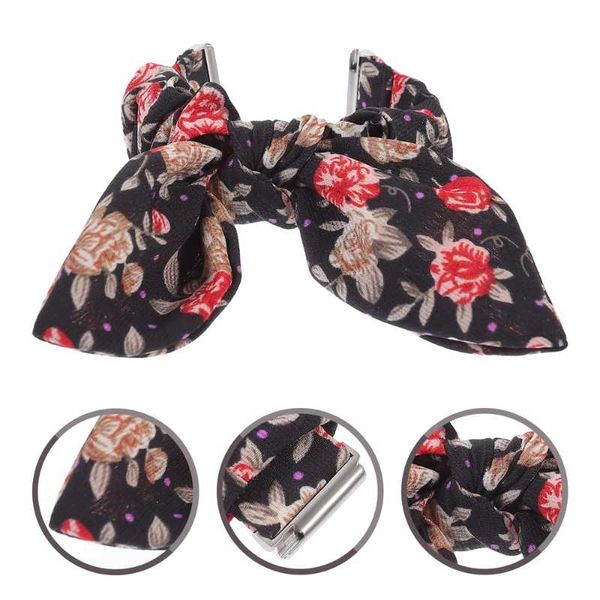 watch bands 1pc printed bow strap creative hair ring elastic, Black;brown 
watch bands 1pc printed bow strap creative hair ring elastic, Black;brown