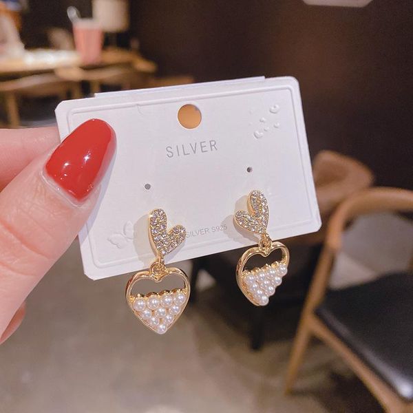 stud vintage heart pearl earrings for women girls gold color fashion cute design charms wedding party jewelry, Golden;silver
stud vintage heart pearl earrings for women girls gold color fashion cute design charms wedding party jewelry, Golden;silver