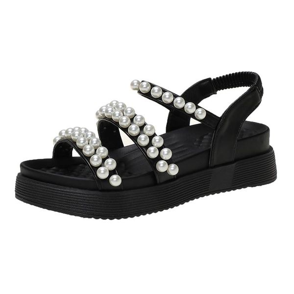 sandals 2021 summer style casual fashion breathable thick-soled pearl decoration beach shoes women's, Black
sandals 2021 summer style casual fashion breathable thick-soled pearl decoration beach shoes women's, Black