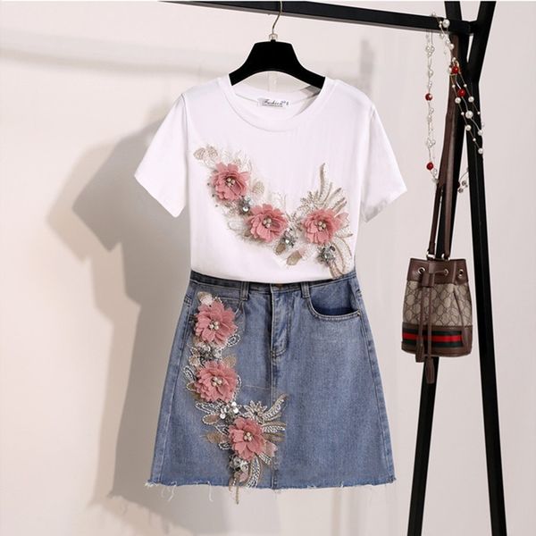 skirt summer women define 3d flower beading white appliances t-shirt + pants belt jeans high borough get short tuesdays on two parts t7px, Black
skirt summer women define 3d flower beading white appliances t-shirt + pants belt jeans high borough get short tuesdays on two parts t7px, Black