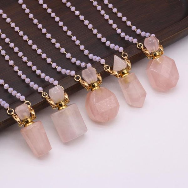 chains natural rose quartzs stone perfume bottle necklace pendant plus glass pearl chain reiki essential oil diffuser gift 80cm, Silver
chains natural rose quartzs stone perfume bottle necklace pendant plus glass pearl chain reiki essential oil diffuser gift 80cm, Silver