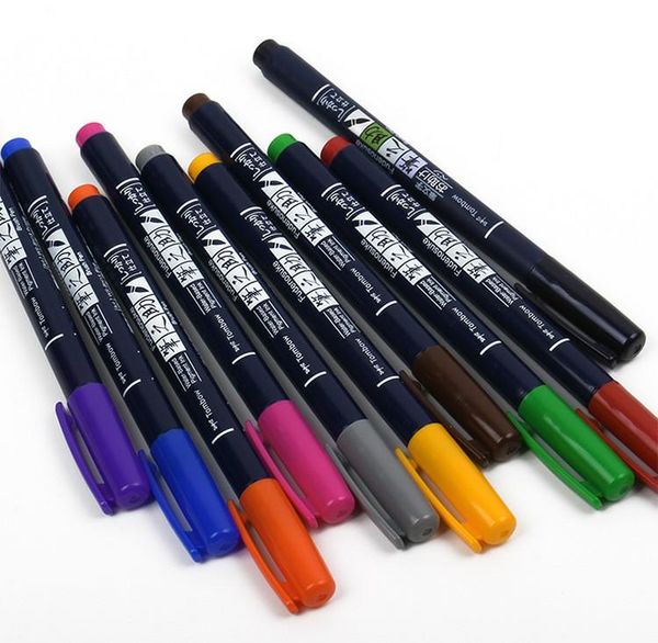 1pc/japan 10 colors calligraphy brush pen practise marker scriptliner school supplies gel pens
1pc/japan 10 colors calligraphy brush pen practise marker scriptliner school supplies gel pens