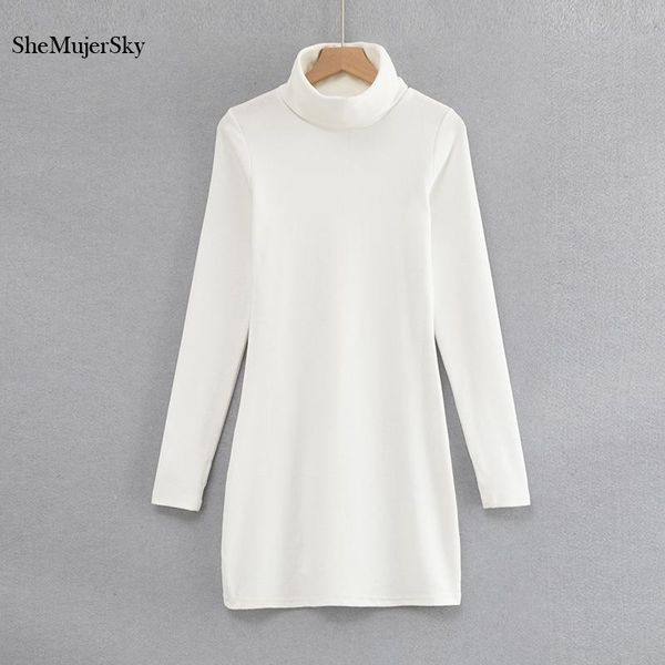 casual dresses shemujersky women knitted slim elastic dress 2021 spring autumn long sleeve white mini turtleneck, Black;gray
casual dresses shemujersky women knitted slim elastic dress 2021 spring autumn long sleeve white mini turtleneck, Black;gray