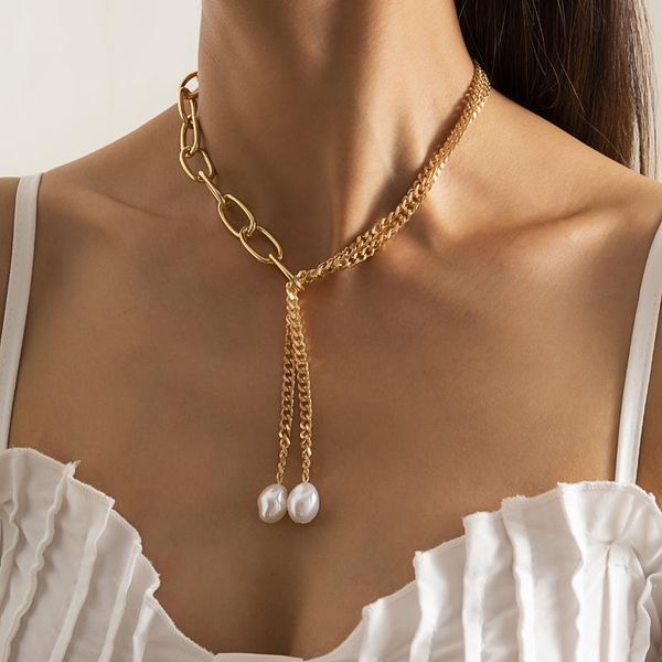 pendant necklaces creative fashion pearl necklace for women hip hop long slide chain choker women's wild charm collar jewelry set, Silver
pendant necklaces creative fashion pearl necklace for women hip hop long slide chain choker women's wild charm collar jewelry set, Silver