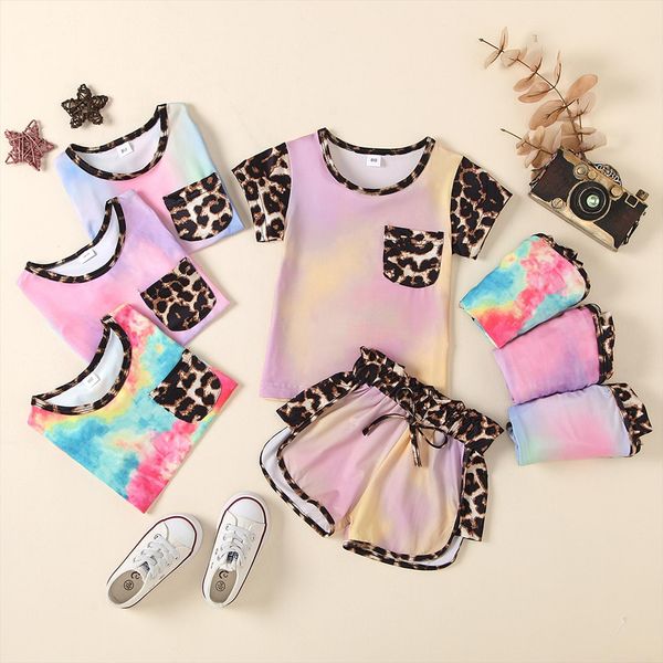 1 6y summer kids girls clothes sets 2pcs leopard tie dye printed short sleeve t shirts elastic shorts, White
1 6y summer kids girls clothes sets 2pcs leopard tie dye printed short sleeve t shirts elastic shorts, White