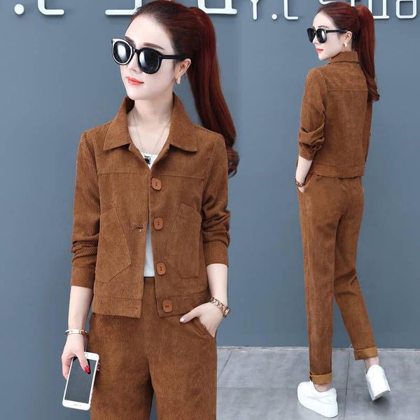 women's two piece pants one-piece/suit fashion suit 2021 early autumn korean style loose slimming corduroy two-piece clothing, White
women's two piece pants one-piece/suit fashion suit 2021 early autumn korean style loose slimming corduroy two-piece clothing, White