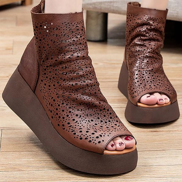 boots genuine cow leather rome sandals for women 2021 casual wedges summer peep toe female hollow out thick bottom heel footwear, Black
boots genuine cow leather rome sandals for women 2021 casual wedges summer peep toe female hollow out thick bottom heel footwear, Black