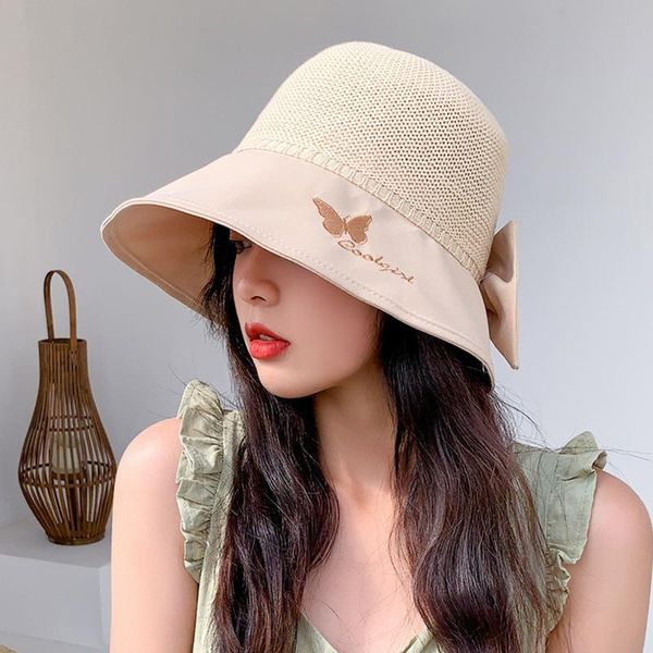 wide brim hats summer fashion women sun hat bowknot beach fishermen embroidery butterfly travel breathable bucket caps, Blue;gray
wide brim hats summer fashion women sun hat bowknot beach fishermen embroidery butterfly travel breathable bucket caps, Blue;gray