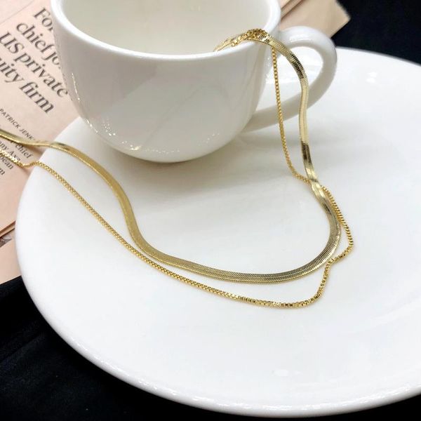 chains simple classic titanium steel double layer snake bone chain necklace for woman 2021 korean fashion jewelry girl's sexy, Silver
chains simple classic titanium steel double layer snake bone chain necklace for woman 2021 korean fashion jewelry girl's sexy, Silver