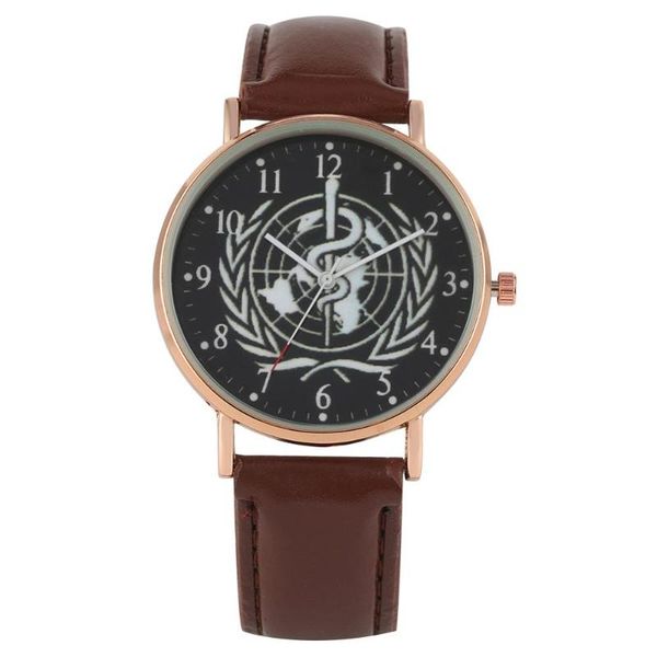 wristwatches men's world health organization logo dial quartz watch casual arabic numerals analog premium pu leather strap, Slivery;brown
wristwatches men's world health organization logo dial quartz watch casual arabic numerals analog premium pu leather strap, Slivery;brown